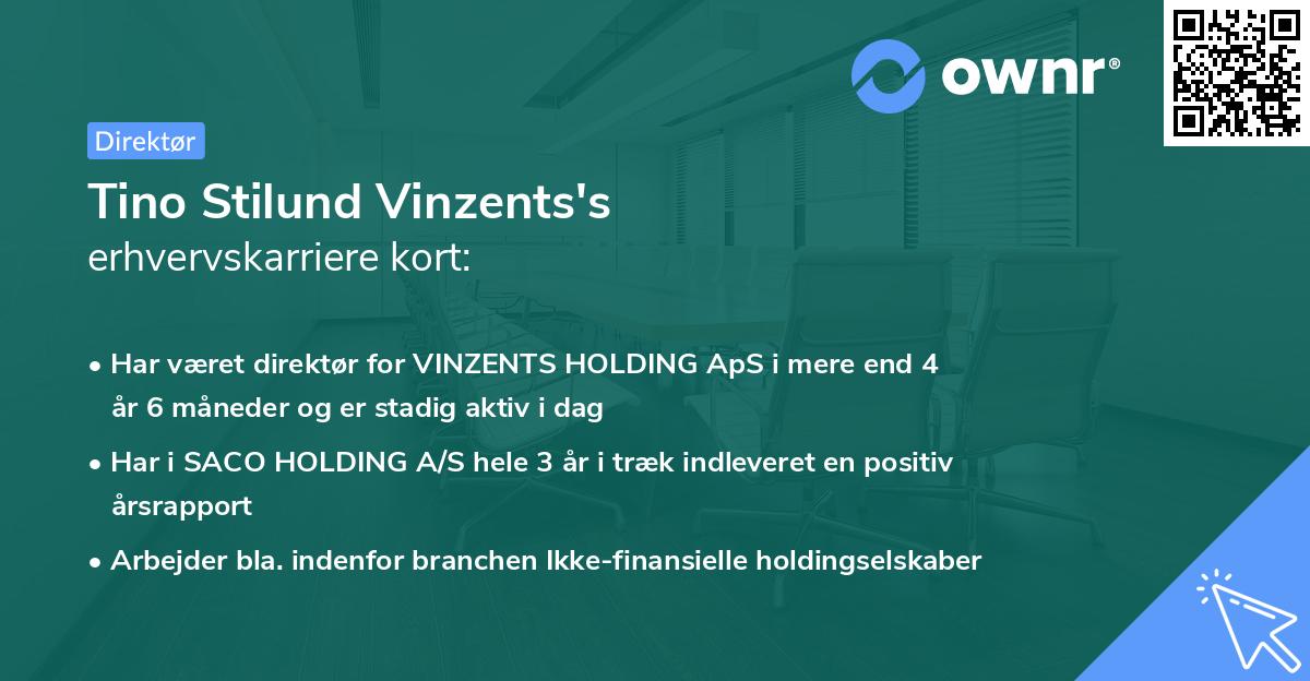 Tino Stilund Vinzents's erhvervskarriere kort