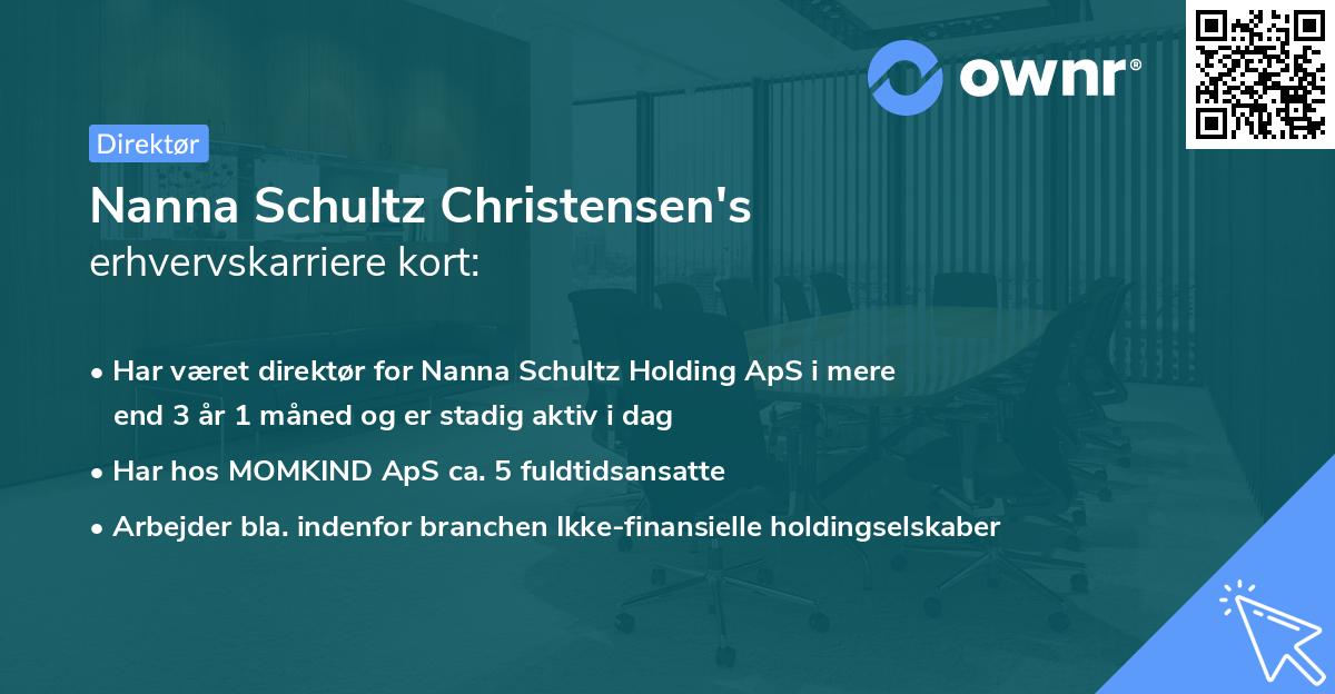 Nanna Schultz Christensen's erhvervskarriere kort