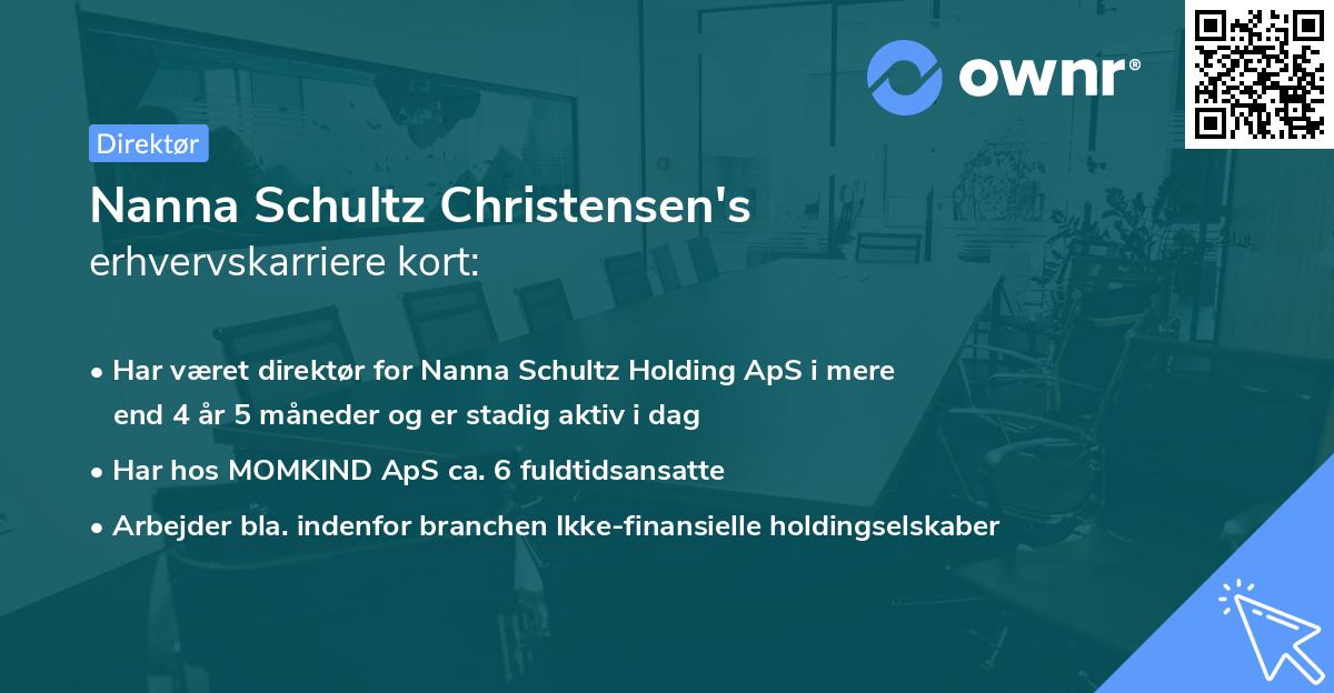 Nanna Schultz Christensen's erhvervskarriere kort