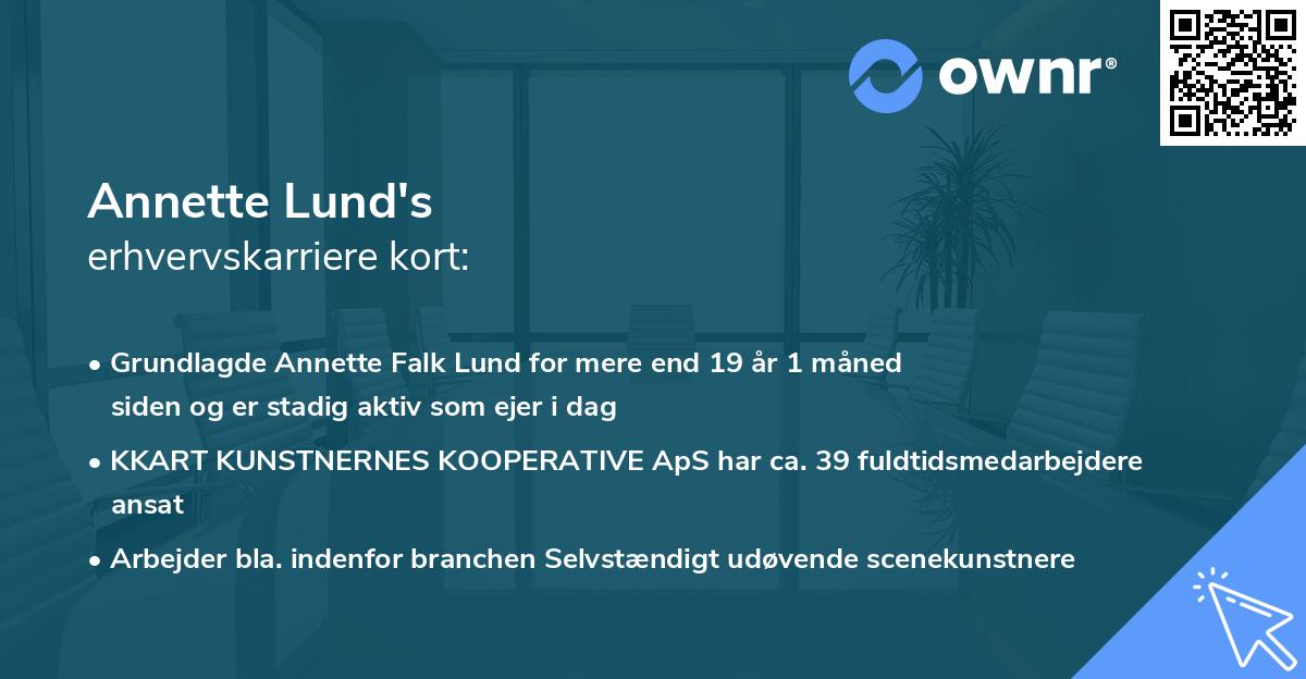 Annette Lund's erhvervskarriere kort