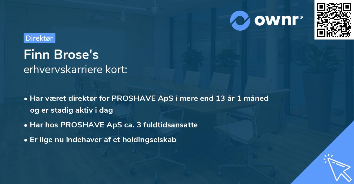 Finn Brose's erhvervskarriere kort