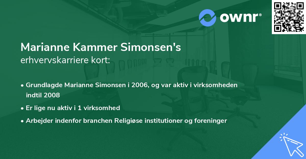 Marianne Kammer Simonsen's erhvervskarriere kort