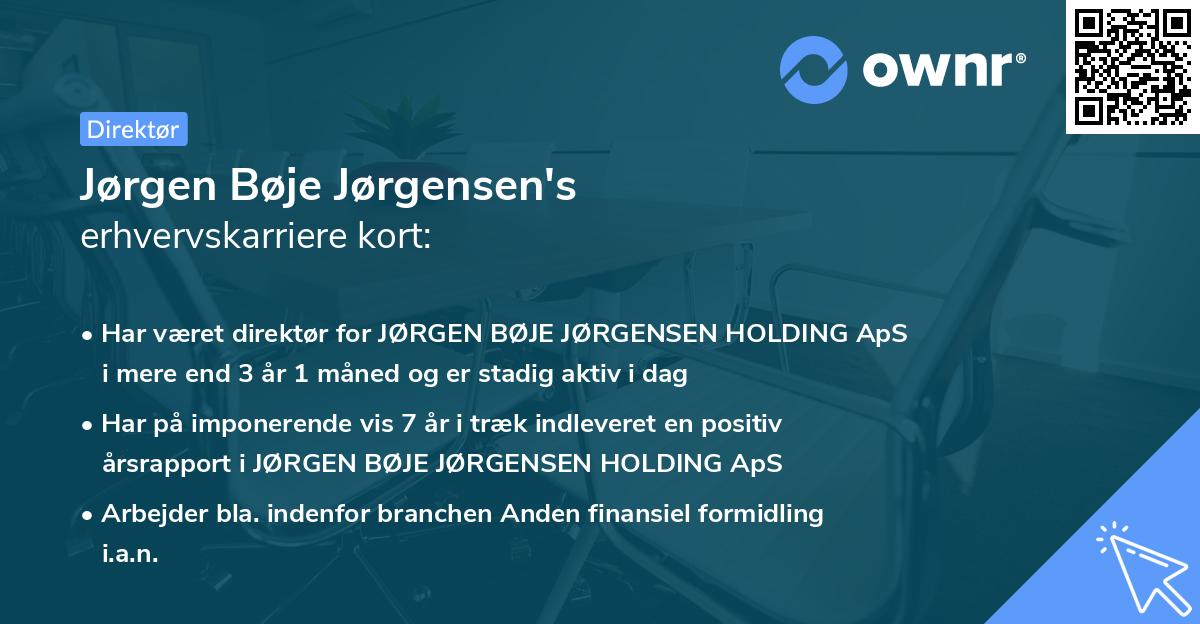 Jørgen Bøje Jørgensen's erhvervskarriere kort