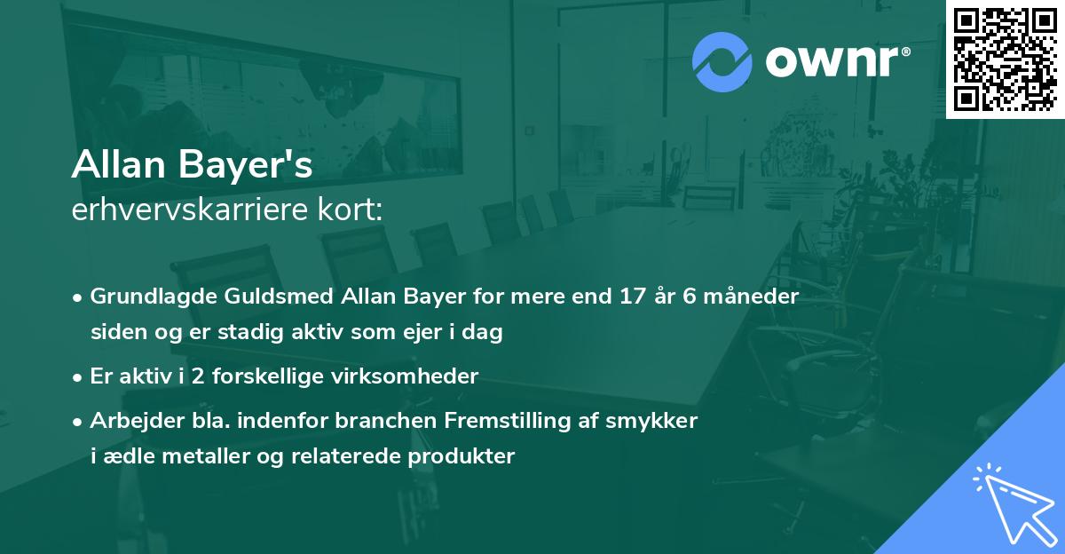 Allan Bayer's erhvervskarriere kort