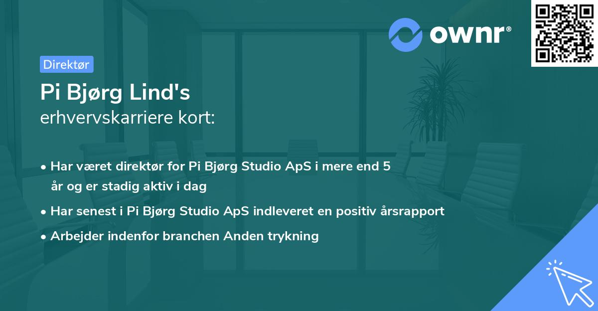 Pi Bjørg Lind's erhvervskarriere kort