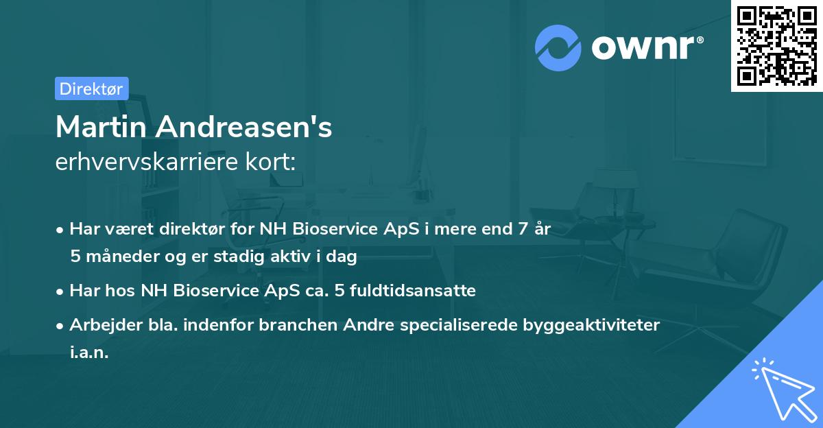 Martin Andreasen's erhvervskarriere kort