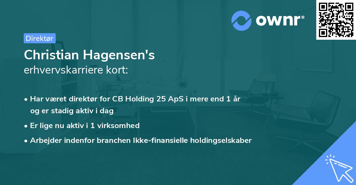 Christian Hagensen's erhvervskarriere kort