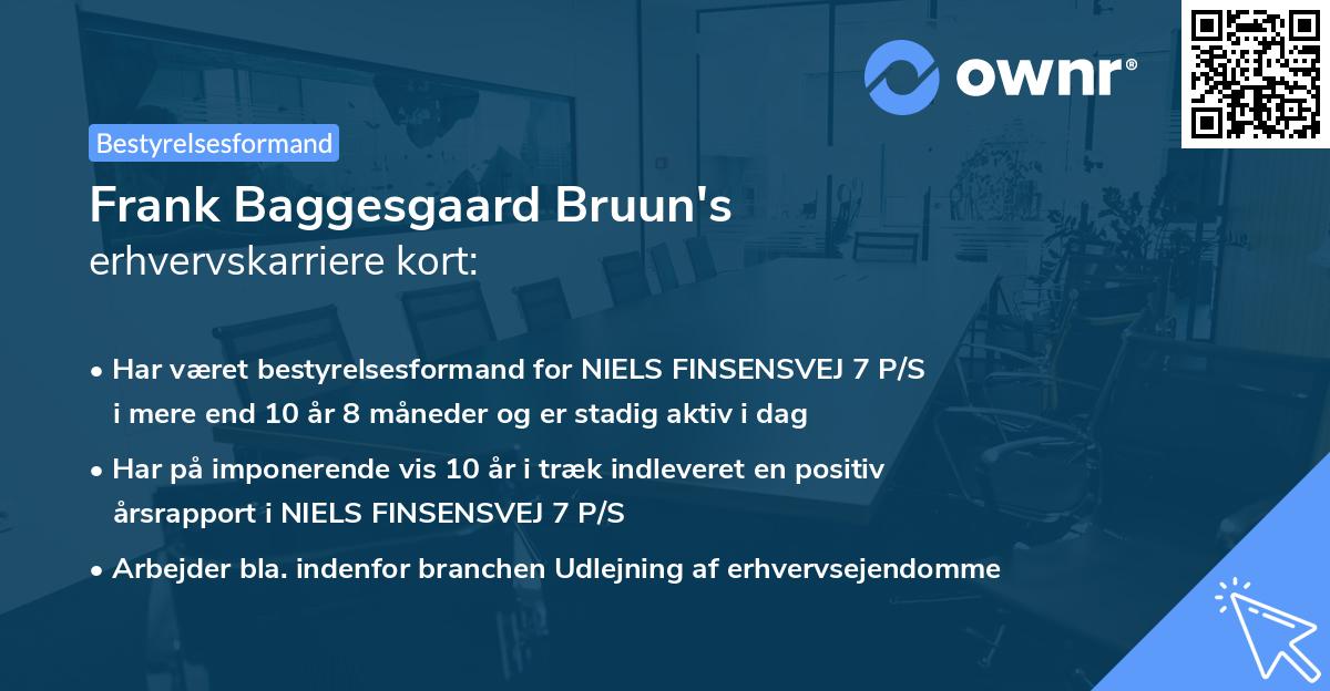 Frank Baggesgaard Bruun's erhvervskarriere kort