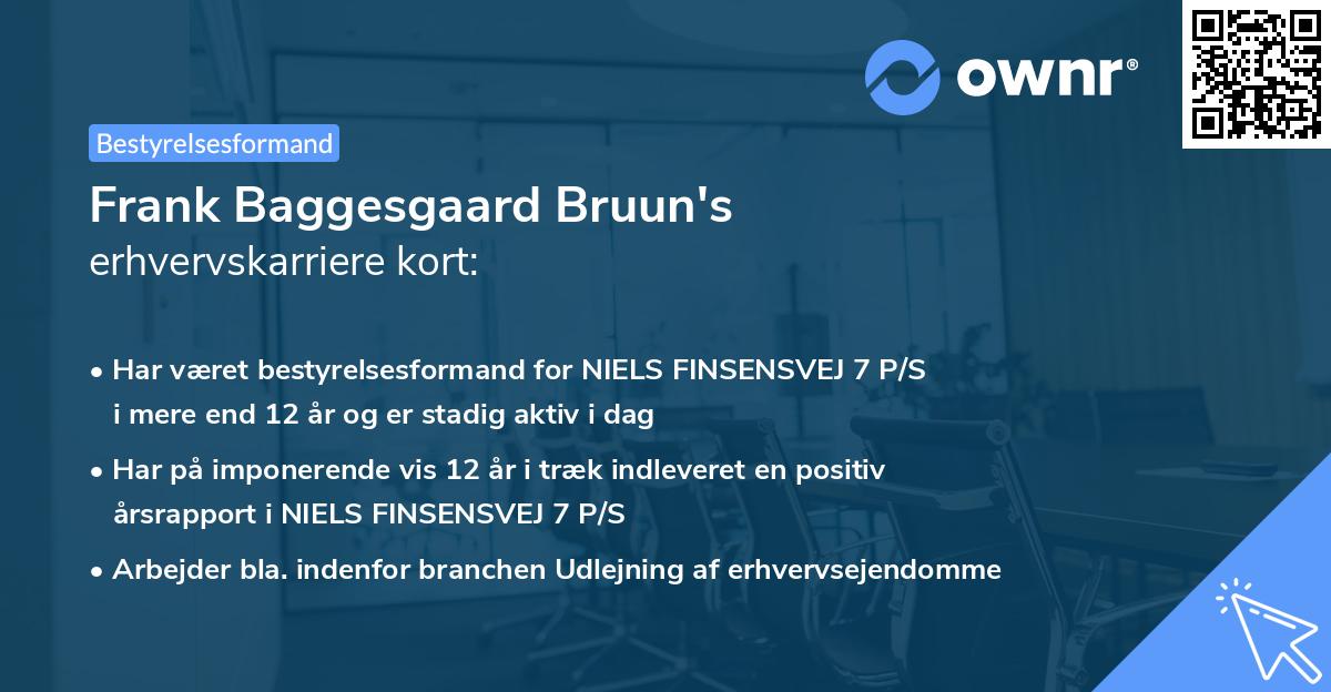 Frank Baggesgaard Bruun's erhvervskarriere kort