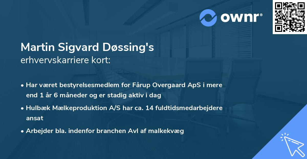 Martin Sigvard Døssing's erhvervskarriere kort