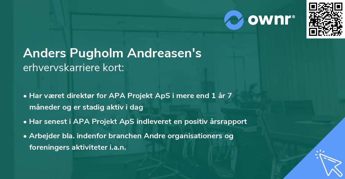 Anders Pugholm Andreasen's erhvervskarriere kort