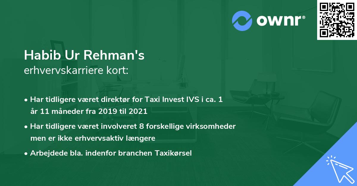 Habib Ur Rehman's erhvervskarriere kort