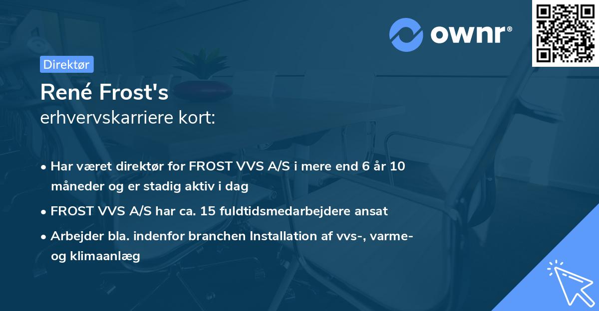 René Frost's erhvervskarriere kort