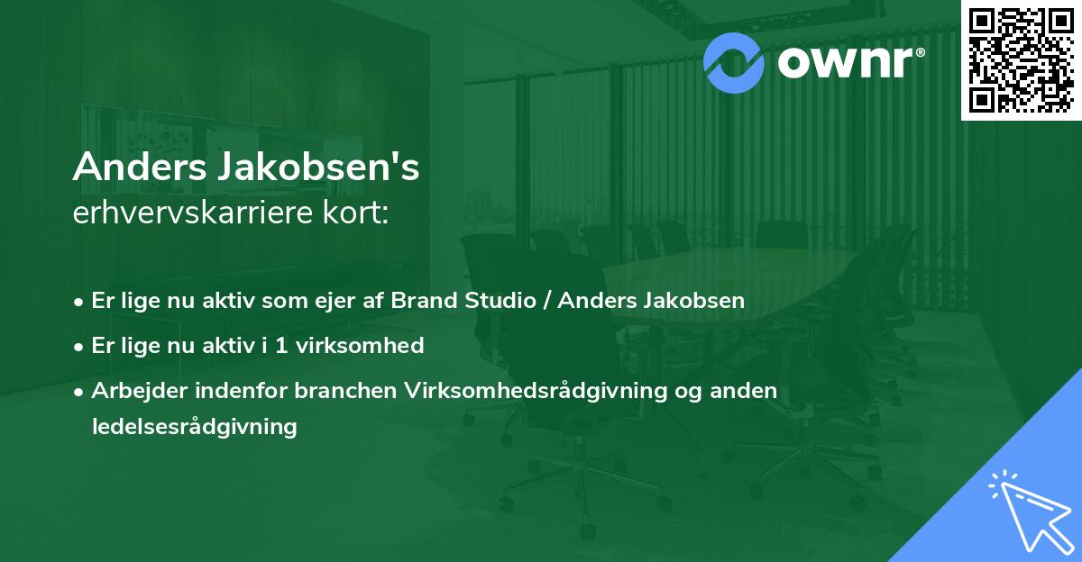 Anders Jakobsen's erhvervskarriere kort