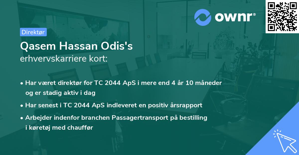 Qasem Hassan Odis's erhvervskarriere kort