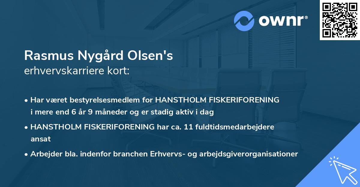 Rasmus Nygård Olsen's erhvervskarriere kort