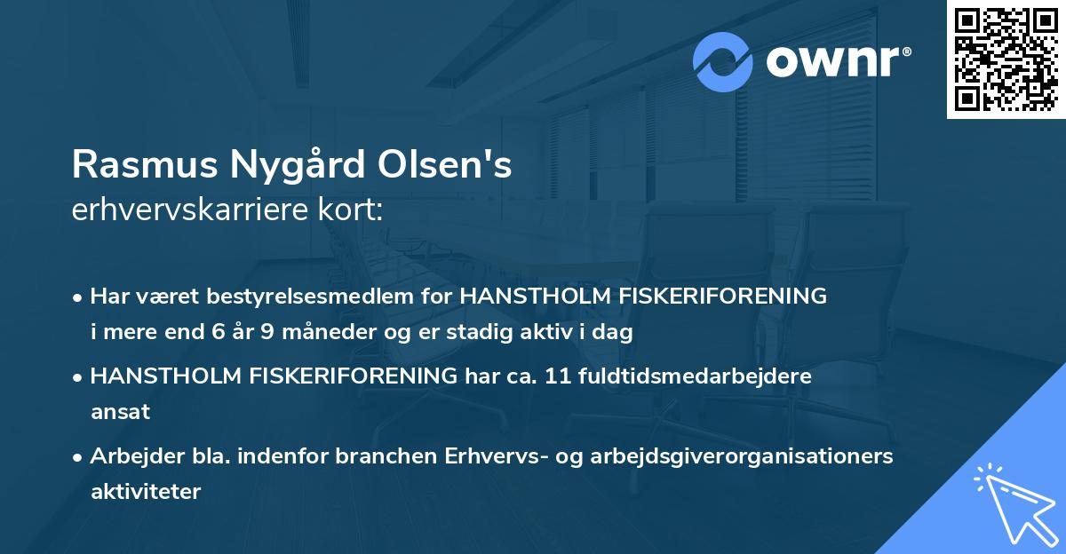 Rasmus Nygård Olsen's erhvervskarriere kort