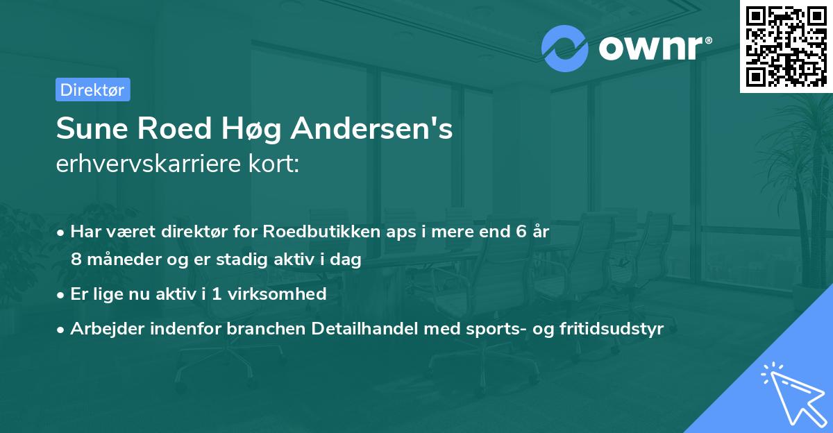 Sune Roed Høg Andersen's erhvervskarriere kort