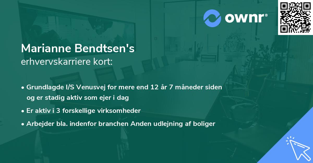 Marianne Bendtsen's erhvervskarriere kort