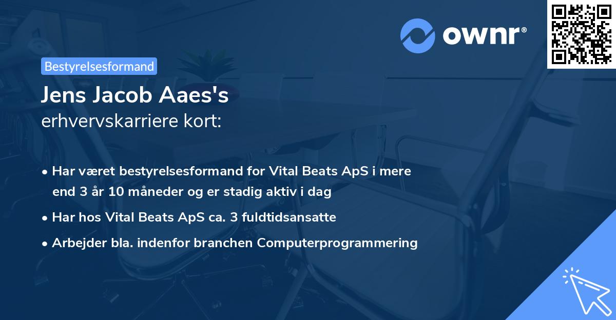 Jens Jacob Aaes's erhvervskarriere kort