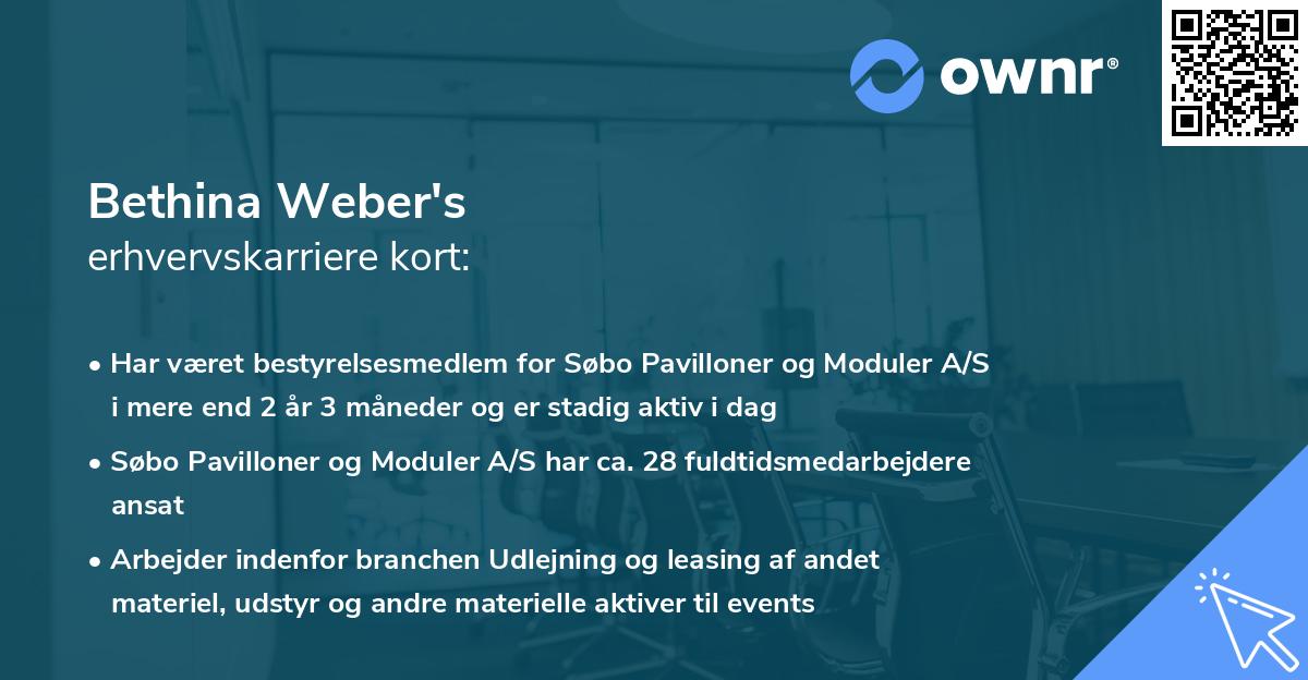 Bethina Weber's erhvervskarriere kort