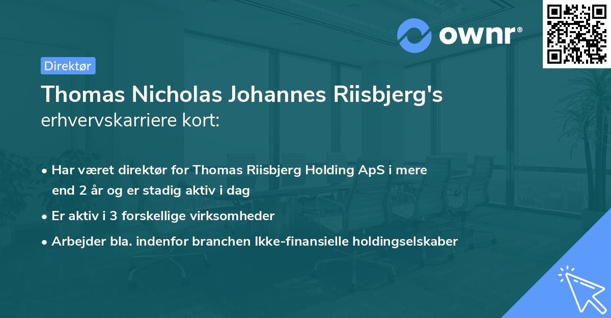 Thomas Nicholas Johannes Riisbjerg's erhvervskarriere kort