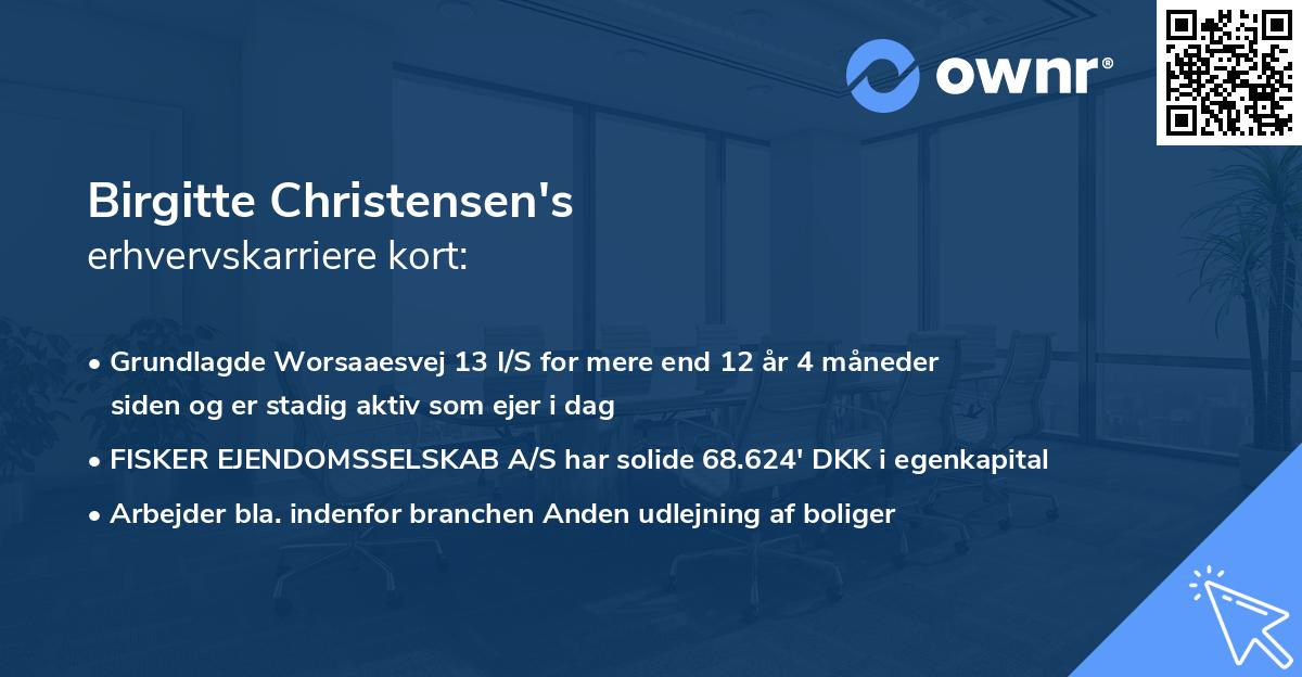 Birgitte Christensen's erhvervskarriere kort