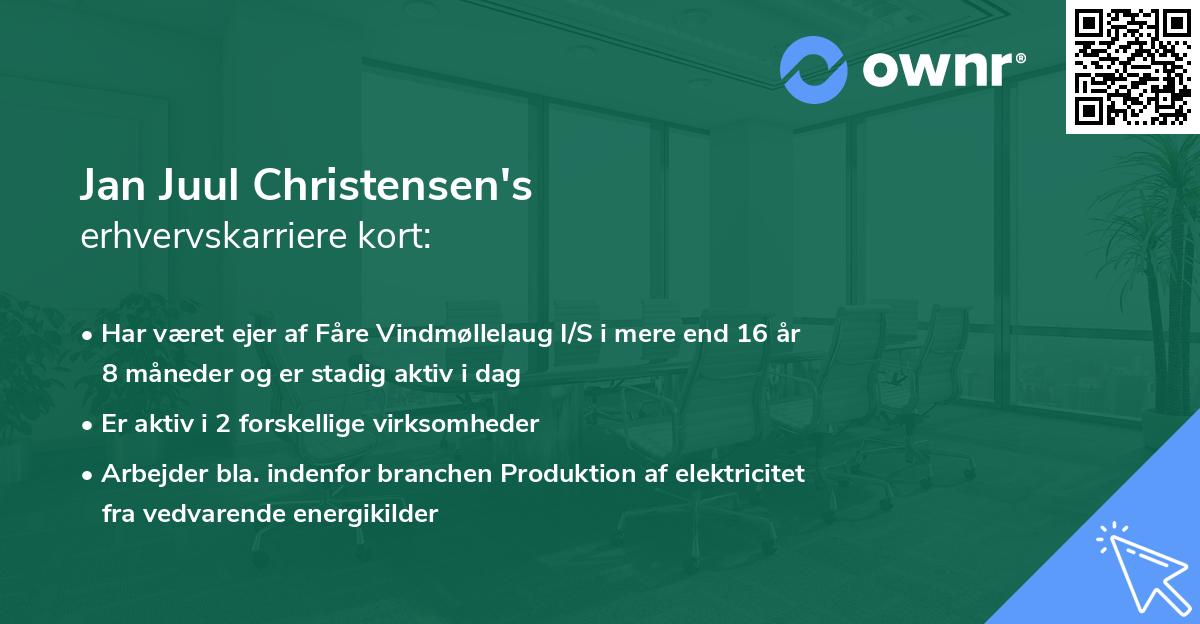 Jan Juul Christensen's erhvervskarriere kort