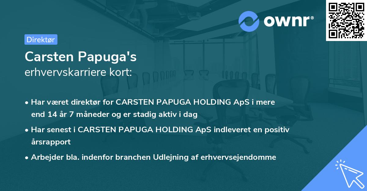 Carsten Papuga's erhvervskarriere kort