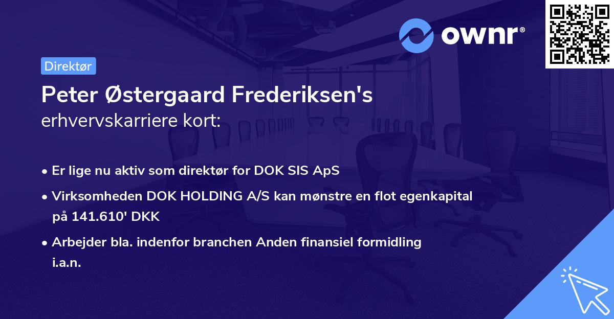 Peter Østergaard Frederiksen's erhvervskarriere kort