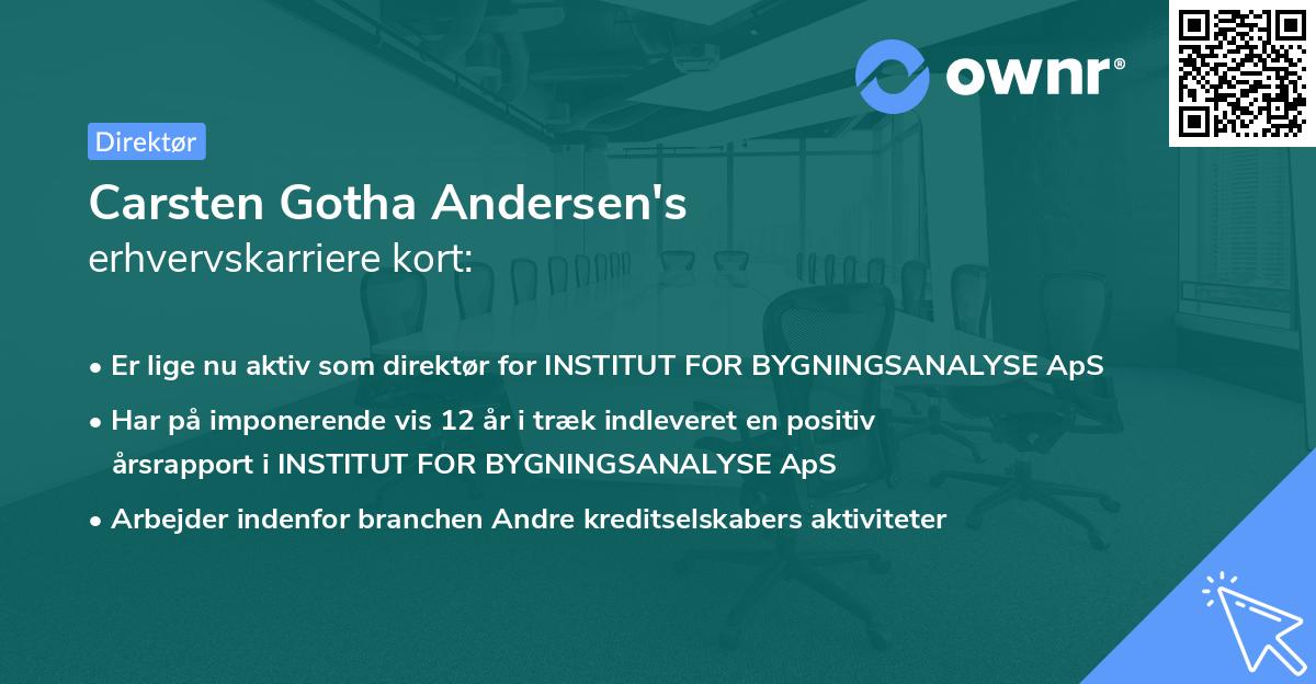 Carsten Gotha Andersen's erhvervskarriere kort