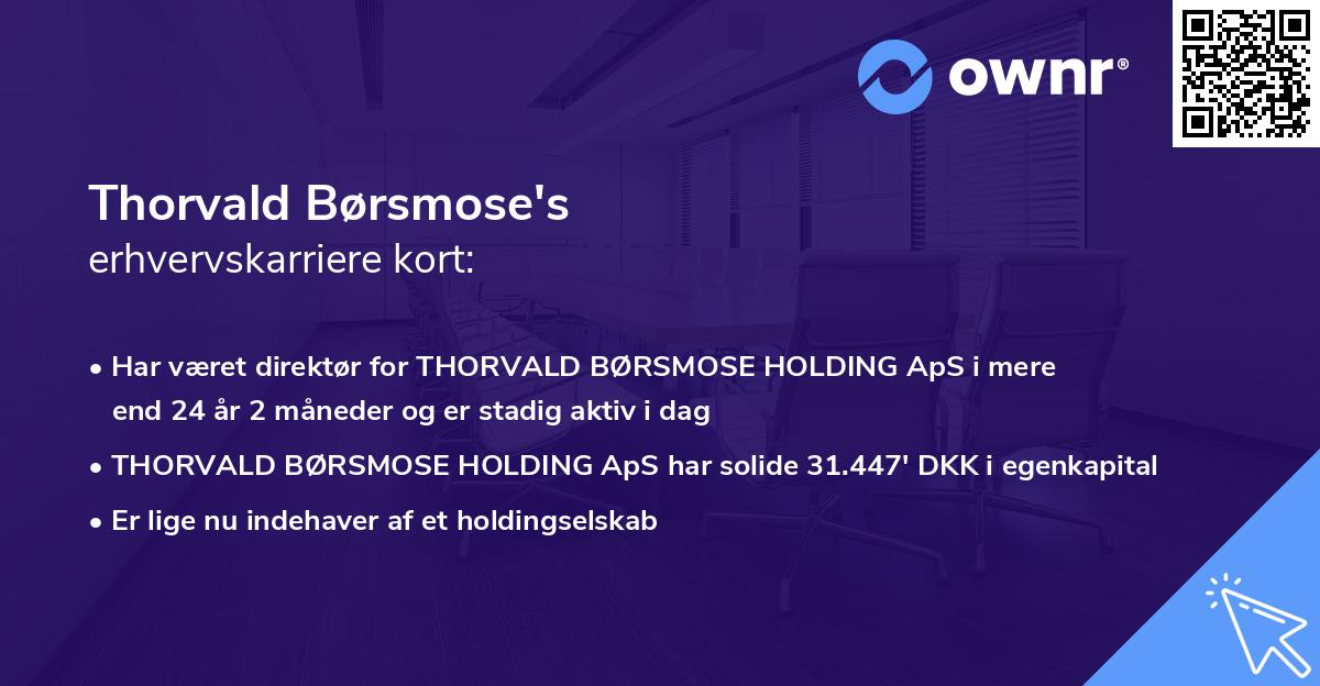 Thorvald Børsmose's erhvervskarriere kort