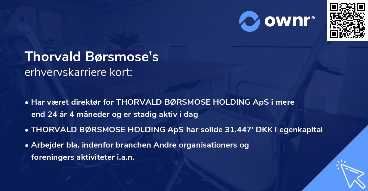 Thorvald Børsmose's erhvervskarriere kort