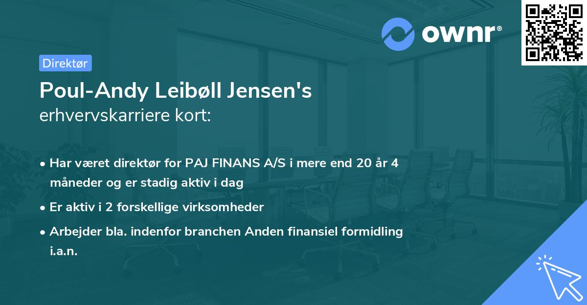 Poul-Andy Leibøll Jensen's erhvervskarriere kort