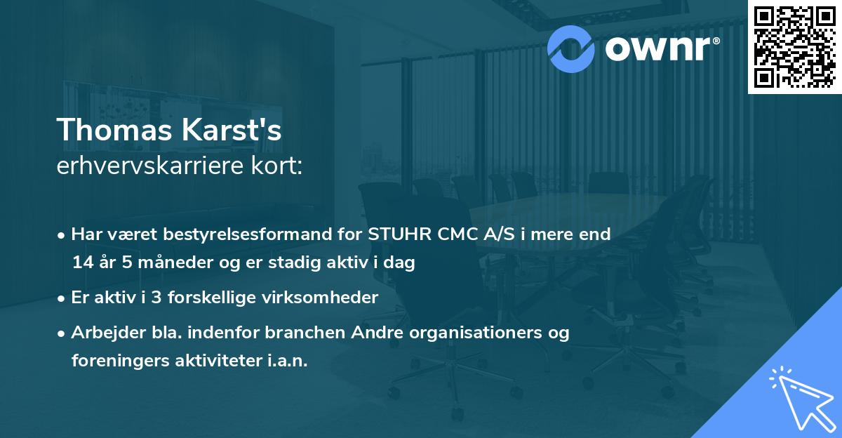 Thomas Karst's erhvervskarriere kort