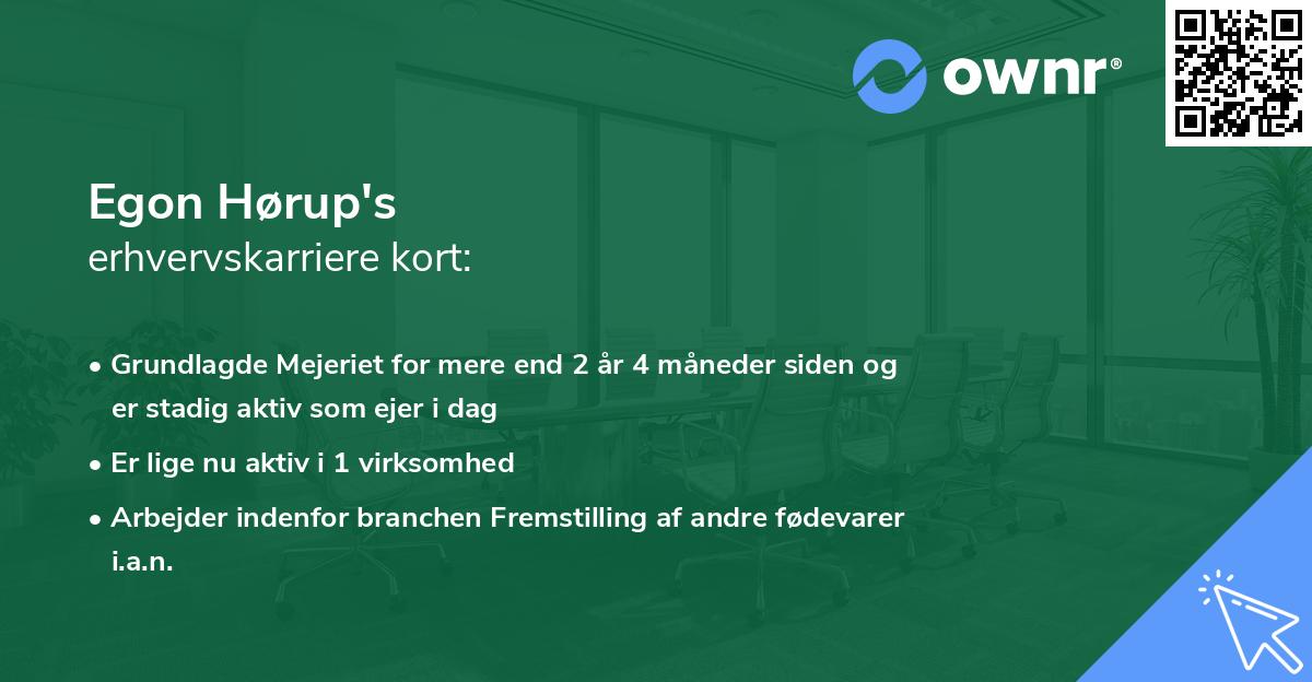 Egon Hørup's erhvervskarriere kort