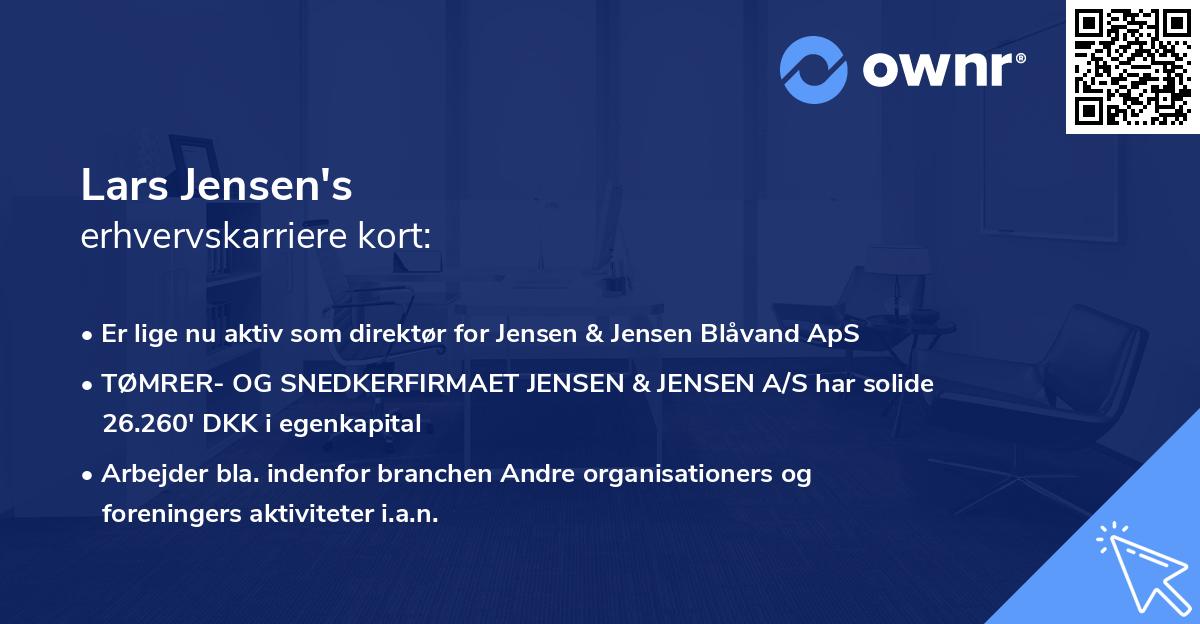 Lars Jensen's erhvervskarriere kort