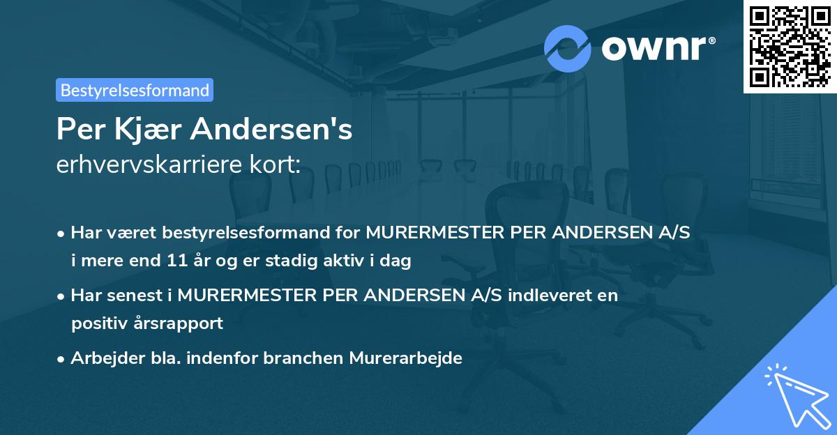 Per Kjær Andersen's erhvervskarriere kort
