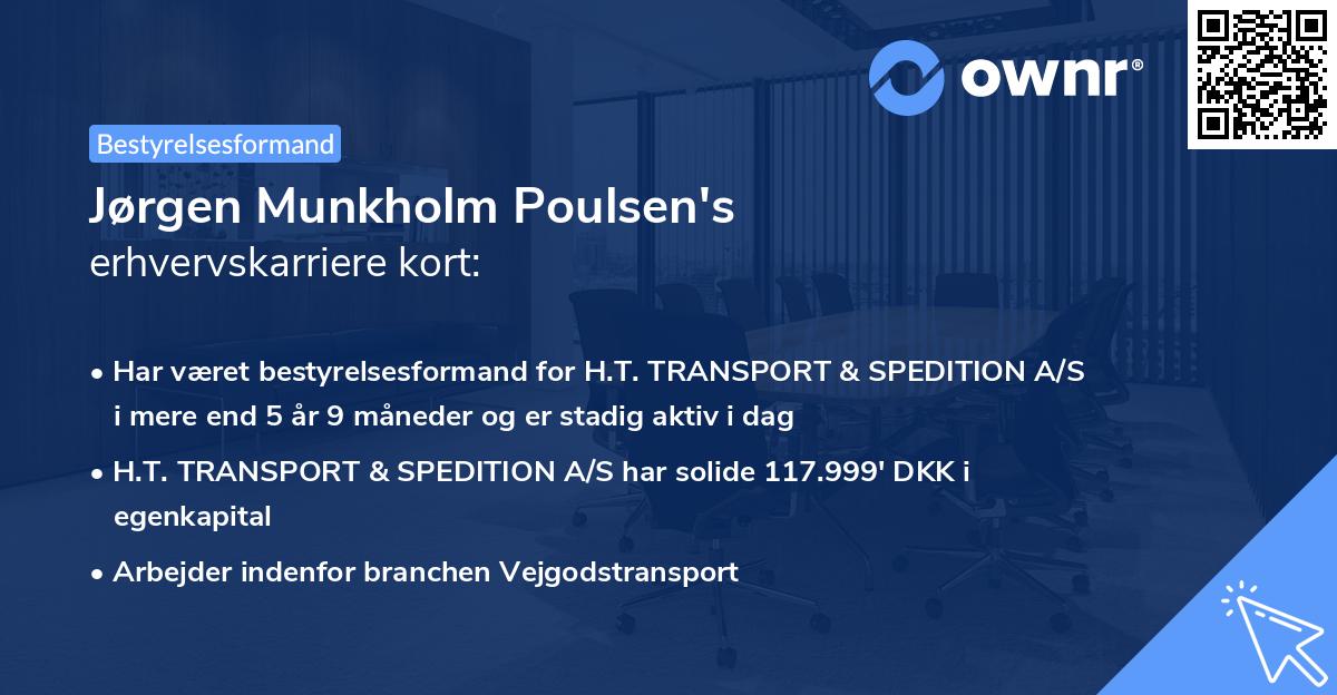 Jørgen Munkholm Poulsen's erhvervskarriere kort