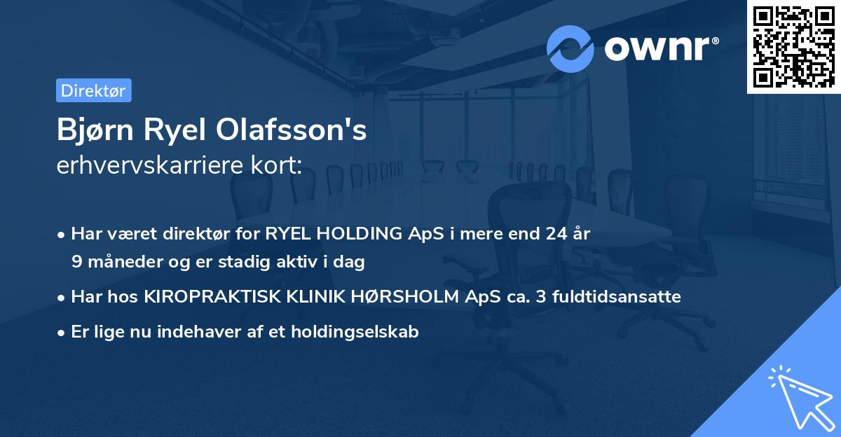 Bjørn Ryel Olafsson's erhvervskarriere kort