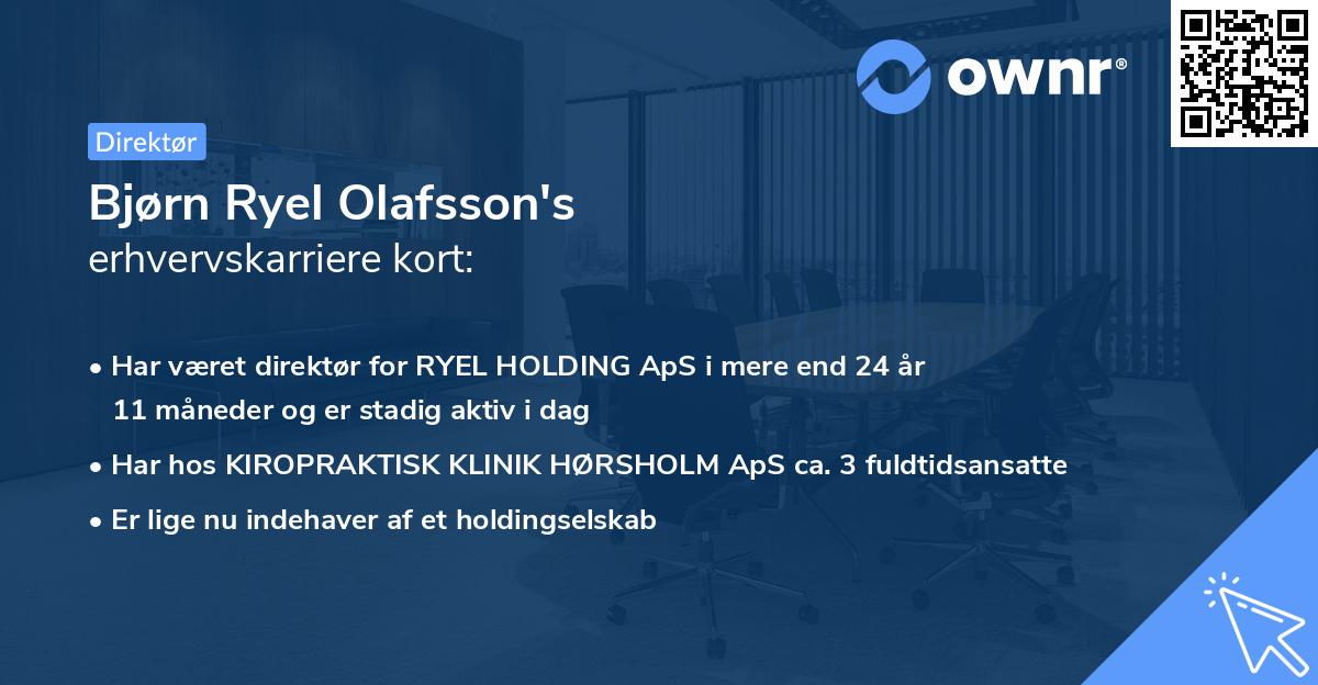 Bjørn Ryel Olafsson's erhvervskarriere kort