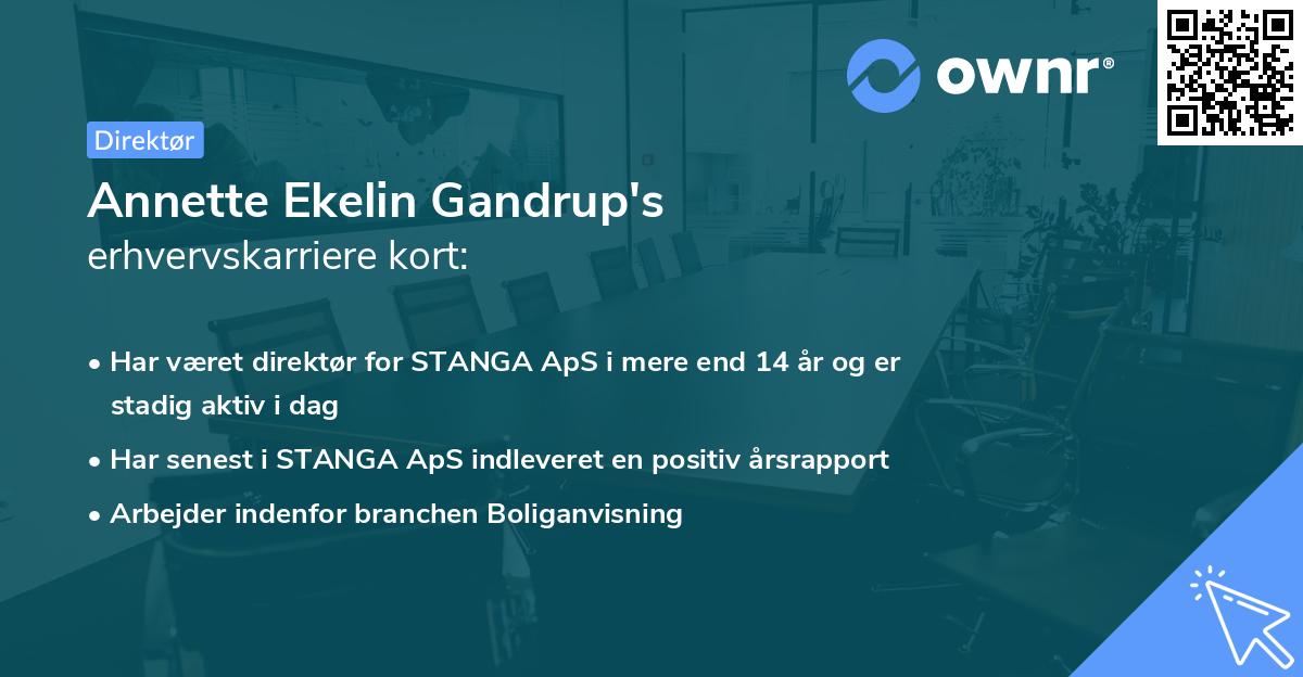 Annette Ekelin Gandrup's erhvervskarriere kort