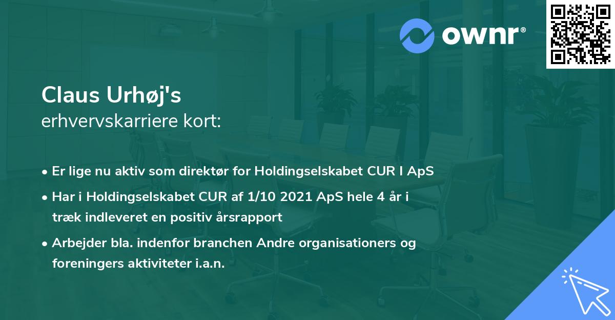Claus Urhøj's erhvervskarriere kort