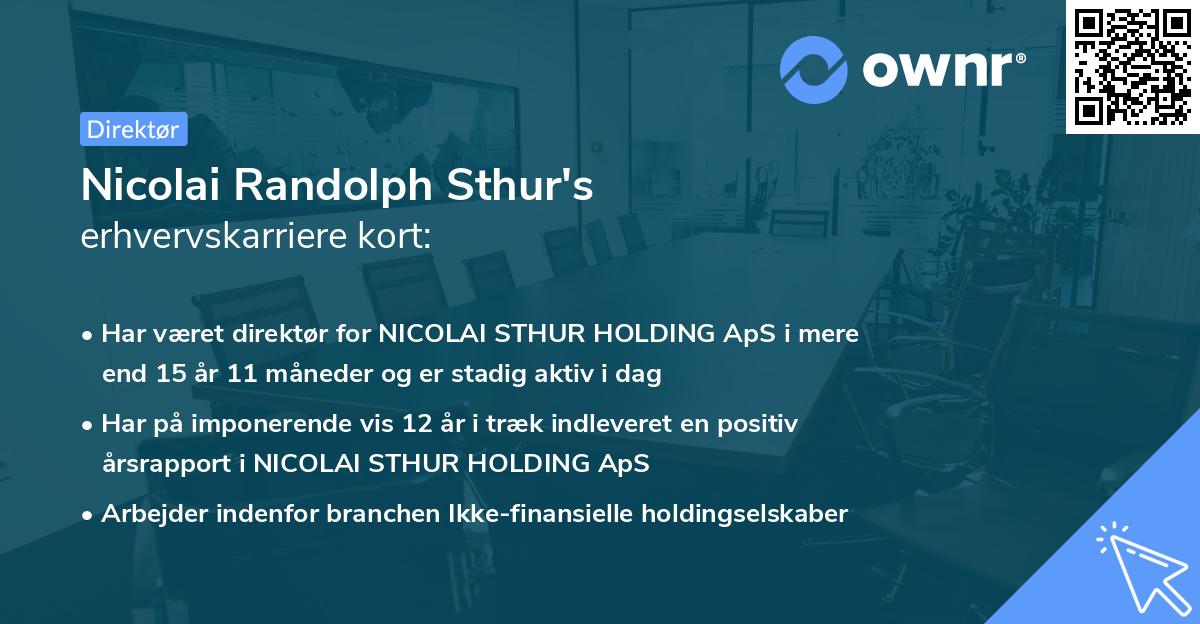 Nicolai Randolph Sthur's erhvervskarriere kort
