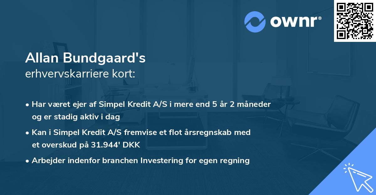 Allan Bundgaard's erhvervskarriere kort