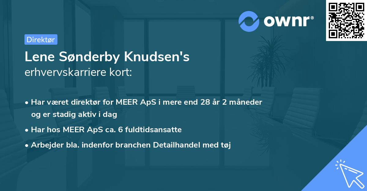 Lene Sønderby Knudsen's erhvervskarriere kort