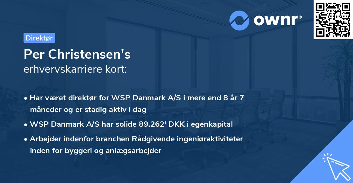 Per Christensen's erhvervskarriere kort