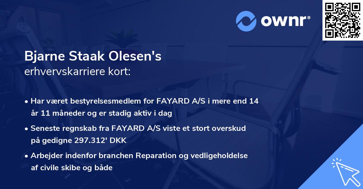 Bjarne Staak Olesen's erhvervskarriere kort