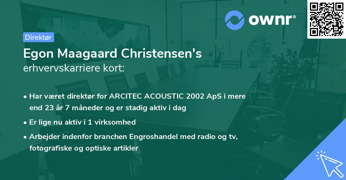 Egon Maagaard Christensen's erhvervskarriere kort