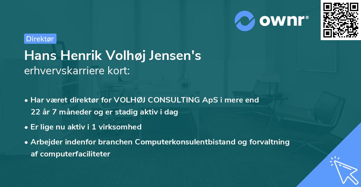 Hans Henrik Volhøj Jensen's erhvervskarriere kort